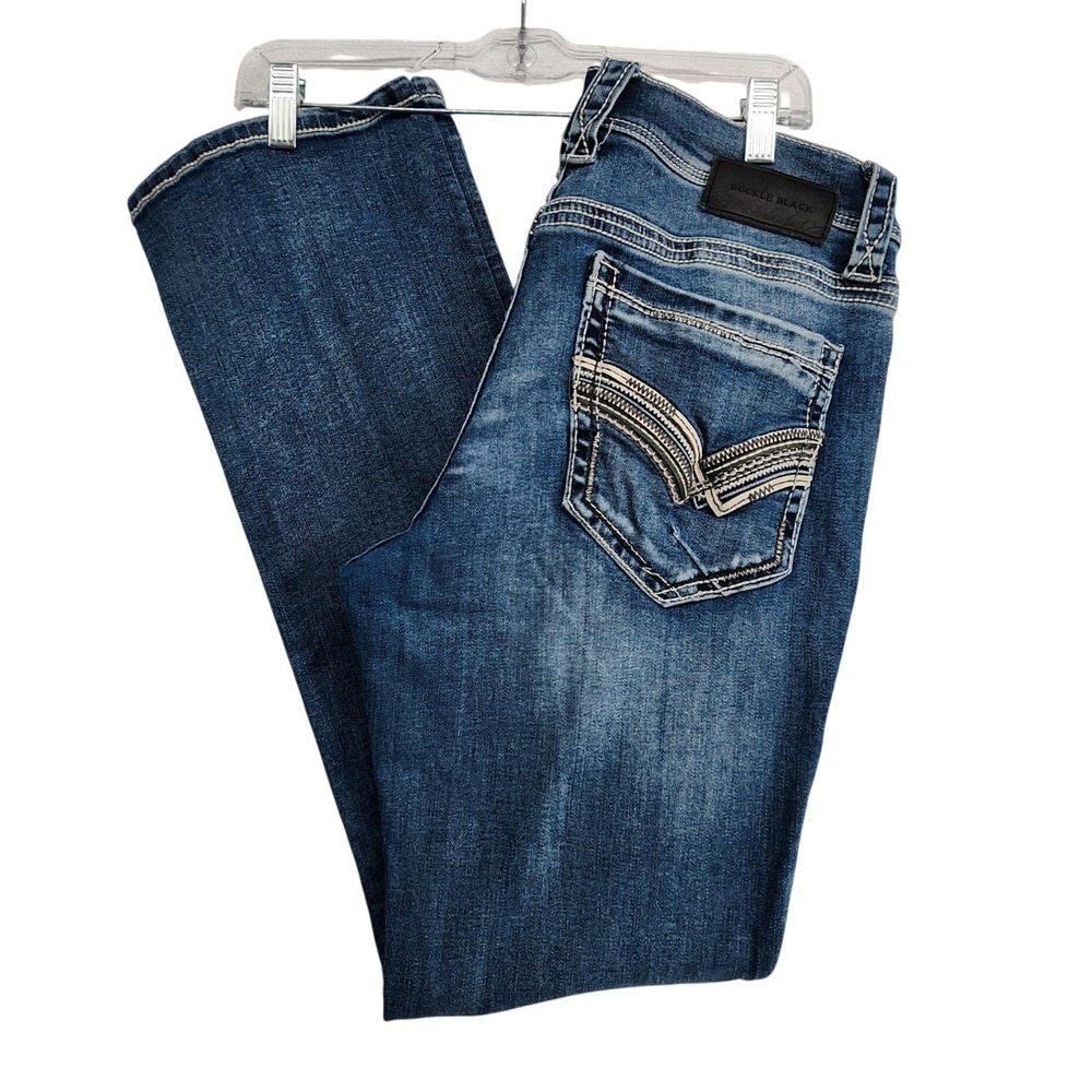 Buckle Black 33x32 Blue Bootcut Slim Fit No 3Jeans Y2K Western Rocker Streetwear